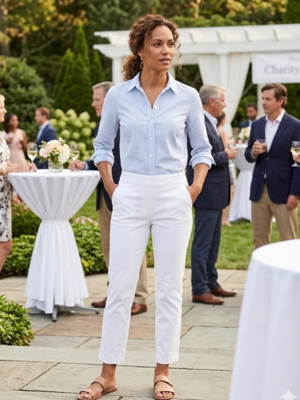 Croft and Barrow Sz 8P White Effortless Stretch Pull On Pant Office Casual Chic